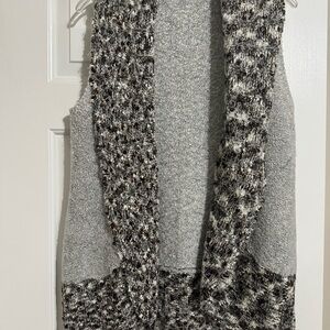 Ladies Gray and Black Knit Vest